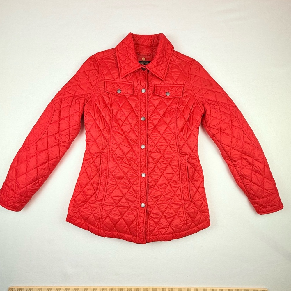 Pendleton Diamond Quilted Snap Puffer Jacket Red … - image 1